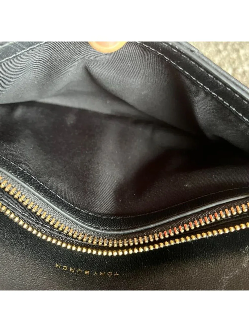 Tory Burch Black Kira Chevron Leather Chain Wallet Crossbody Bag - Picture 5 of 8